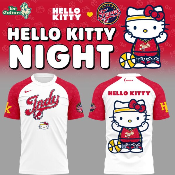 Limited Edition Indiana Fever x Hello Kitty Night White Red Shirt