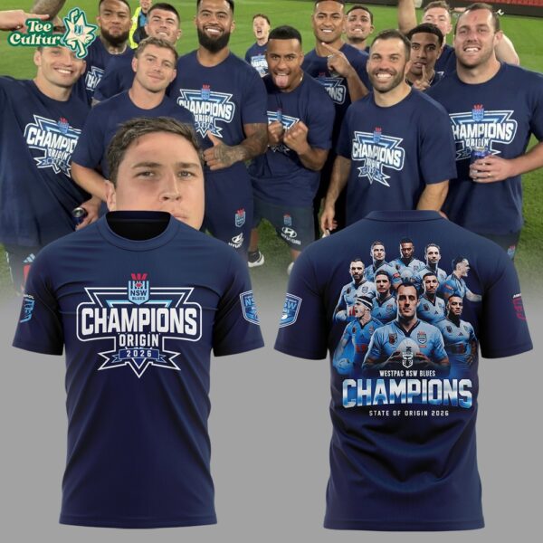 Limited Edition NSW Blues 2026 State Of Origin Champions Champions Shirt