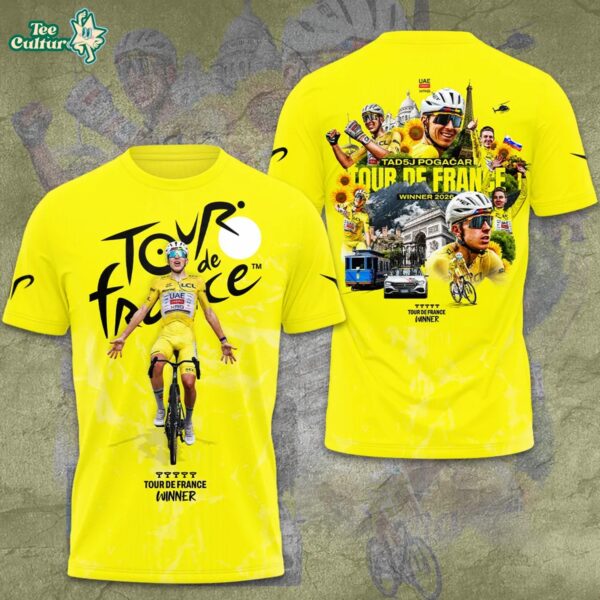 Limited Edition Tadej Pogačar 2026 5x Tour de France Champion Cycling Fan Shirt