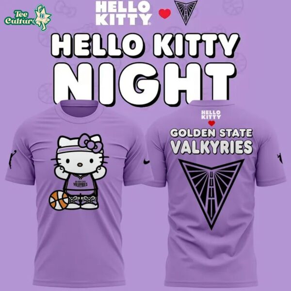 Limited Edition T-shirt 2026 Golden State Valkyries X Hello Kitty Purple