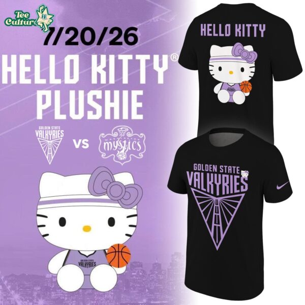 Limited Edition T-shirt Black 2026 Golden State Valkyries X Hello Kitty