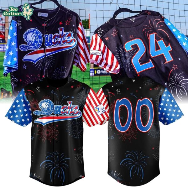 Long Island Ducks Patriotic 4th of July Fireworks 2026 Baseball Jersey