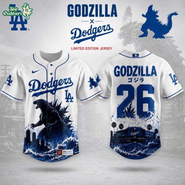 Los Angeles Dodgers x Godzilla Minus Zero Night 2026 Custom Name Number Baseball Jersey