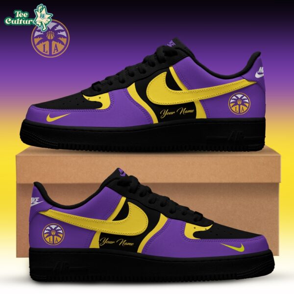 Los Angeles Sparks x Back 2 Black Edition Custom Air Force 1 Sneakers For Fans