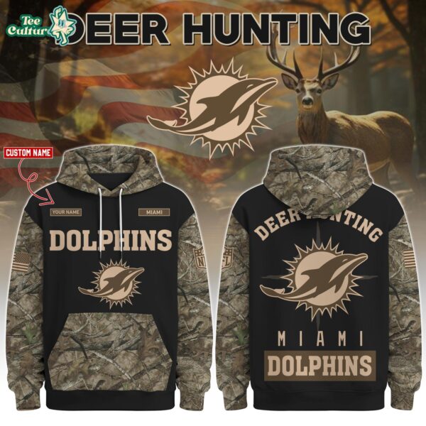 Miami Dolphins Deer Hunting Limited Edition Hoodie – NFL Hunting Hoodie for Fans