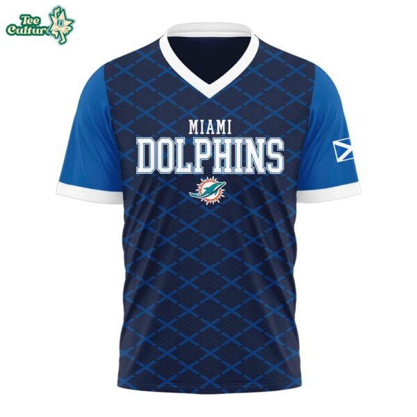 Miami Dolphins Scotland Tartan Army 2026 Jersey Shirt by Teesculture.com