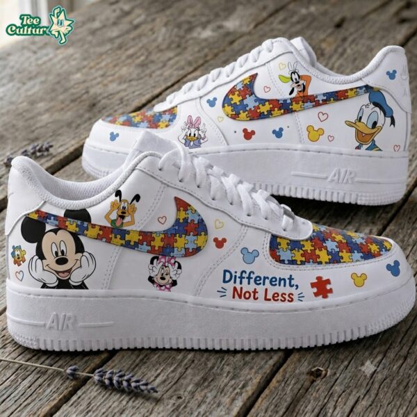 Mickey Mouse Different, Not Less Autism Awareness Puzzle Low Top Sneakers