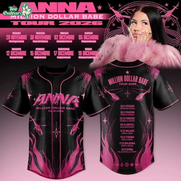 Million Dollar Babe Tour 2026 Black Baseball Jersey