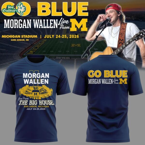 Morgan Wallen X Michigan Wolverines Football - Still The Problem Tour 2026 Limited Edition Shirt Blue Ver2