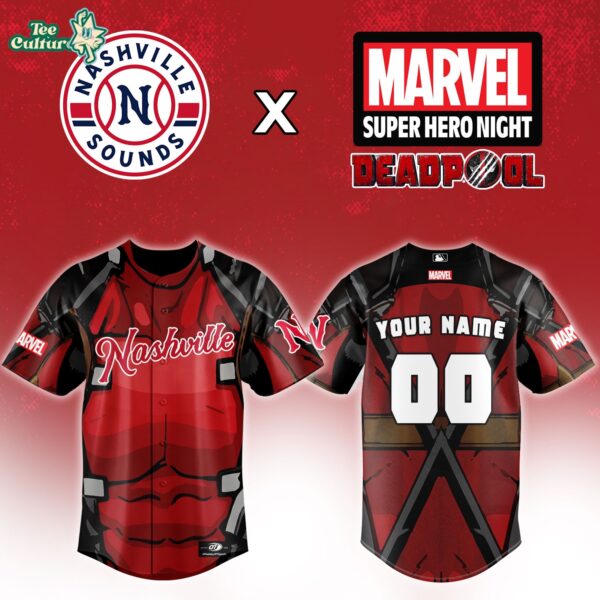 Nashville Sounds Marvel Night Deadpool Special Baseball Jersey