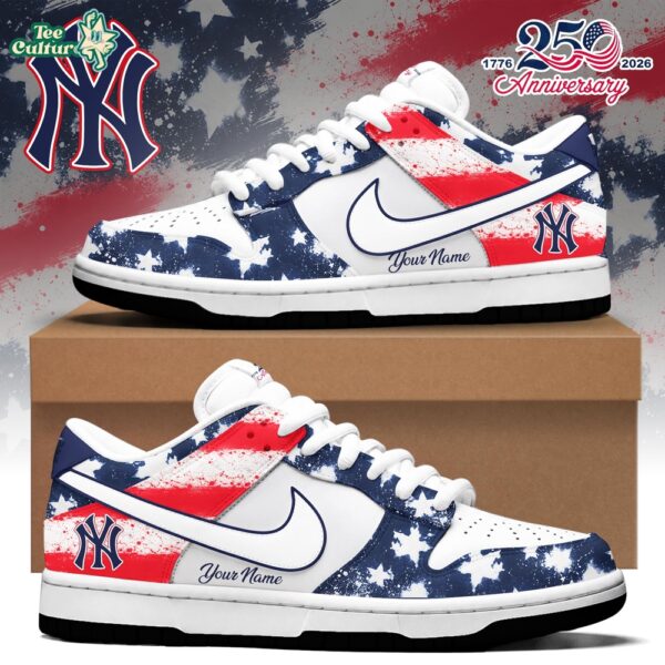 New York Yankees United States Semiquincentennial 250th Anniversary Custom Dunk Sneakers