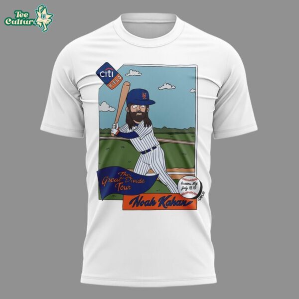 Noah Kahan Great Divide Tour 2026 At Citi Field Mets White T-shirt Collection