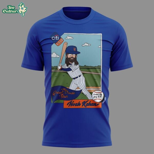 Noah Kahan X New York Mets Great Divide Tour 2026 Blue T-shirt Collection