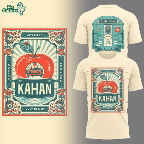 Noah Kahan X Ny Mets The Great Divide Tour At Citi Field Poster Graphic T-shirt
