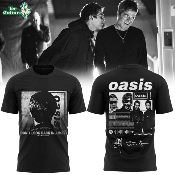 Oasis: Don’t Look Back in Anger 30th Signature Limited Black T-Shirt
