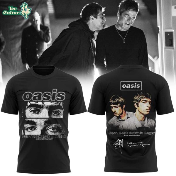 Oasis: Don’t Look Back in Anger 30th Signature Limited Black T-Shirt V2