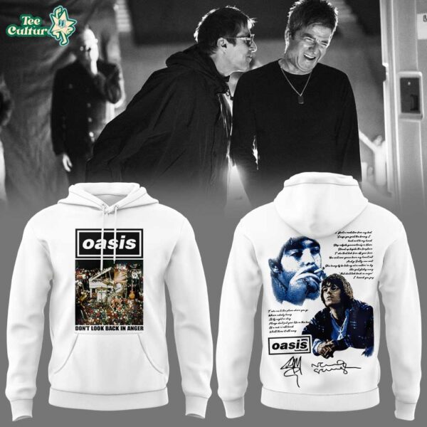 Oasis: Don’t Look Back in Anger 30th Signature Limited White Hoodie