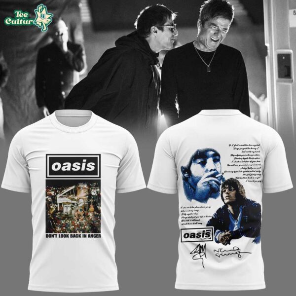 Oasis: Don’t Look Back in Anger 30th Signature Limited White T-Shirt