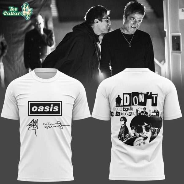 Oasis: Don’t Look Back in Anger 30th Signature Limited White T-Shirt V2