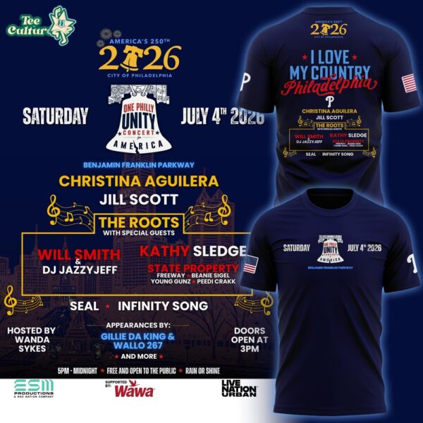 Philadelphia Phillies Celebrate America’s 250th Birthday in Philadelphia 2026 Navy T-Shirt
