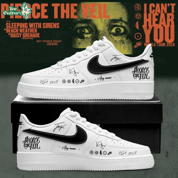 Pierce The Veil I Can't Hear You World Tour 2026 Signature Air Force 1 Shoes Ver2