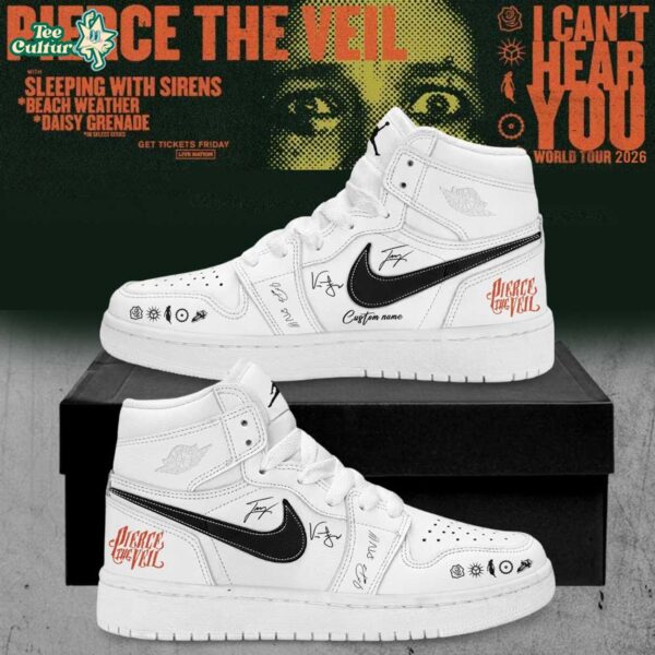 Pierce The Veil I Can't Hear You World Tour 2026 Signature Air Jordan 1 Shoes Ver2