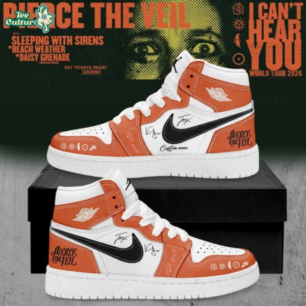 Pierce The Veil I Can't Hear You World Tour 2026 Signature Air Jordan 1 Shoes Ver3
