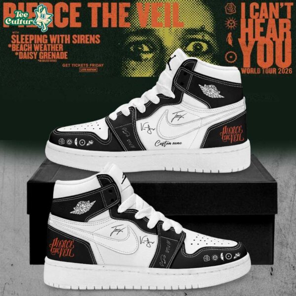 Pierce The Veil I Can't Hear You World Tour 2026 Signature Air Jordan 1 Shoes Ver4