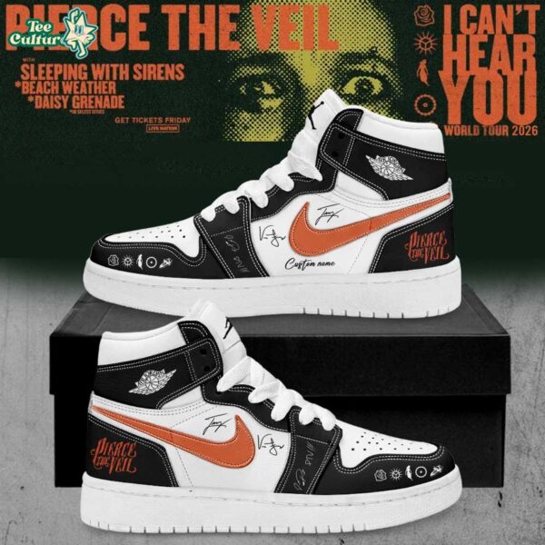 Pierce The Veil I Can't Hear You World Tour 2026 Signature Air Jordan 1 Shoes Ver5