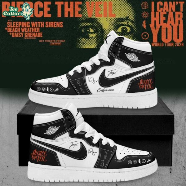 Pierce The Veil I Can't Hear You World Tour 2026 Signature Air Jordan 1 Shoes Ver6