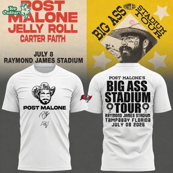 Post Malone x Tampa Bay Buccaneers Big Ass Stadium Tour 2026 Limited Edition Shirt