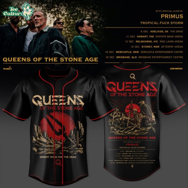Queens Of The Stone Age Australia Tour 2026 Baseball Jersey
