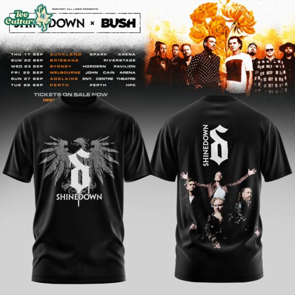 SHINEDOWN × BUSH Australia Tour Collection Tshirt 2026 V2
