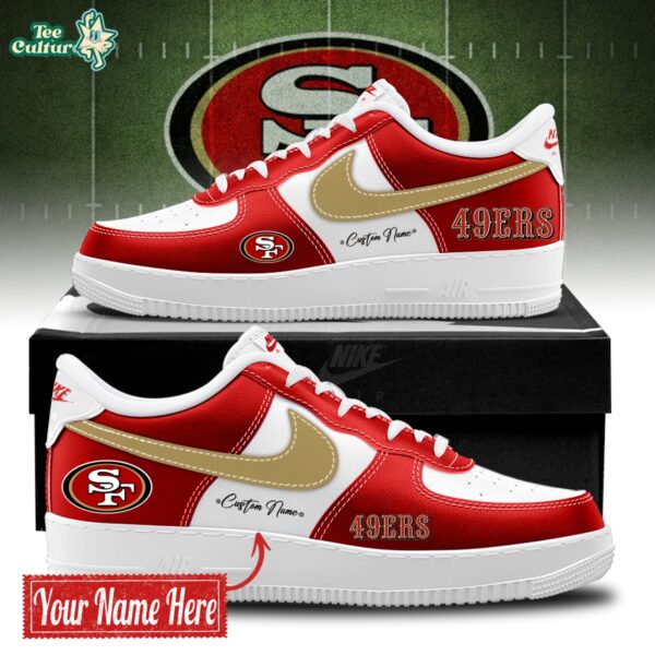 San Francisco 49ers Bold White And Red Limited Edition AF1 Sneakers