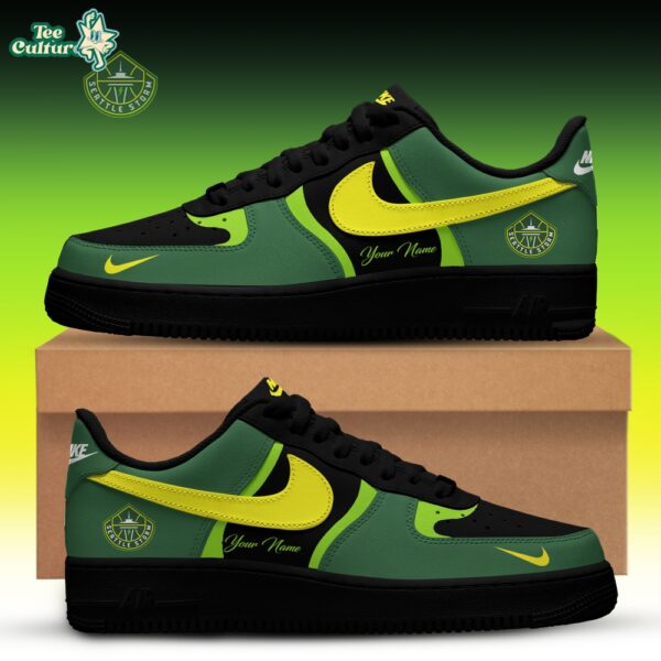 Seattle Storm x Back 2 Black Edition Custom Air Force 1 Sneakers For Fans