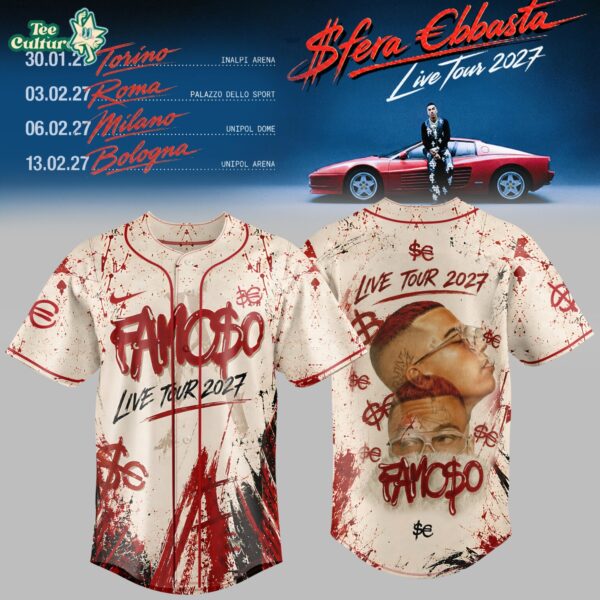 Sfera Ebbasta Live Tour 2027 Baseball Jersey