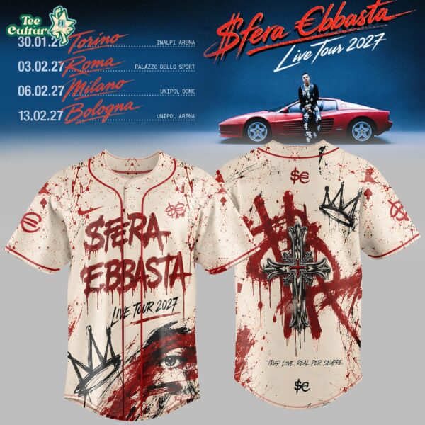 Sfera Ebbasta Live Tour 2027 Baseball Jersey V2