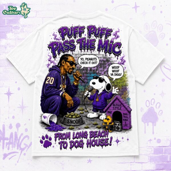 Snoop Dogg X Snoopy From Long Beach To Dog House Shirt by Teesculture.com