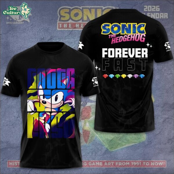 Sonic the Hedgehog 35th Anniversary Forever Fast Limited Edition Shirt V6