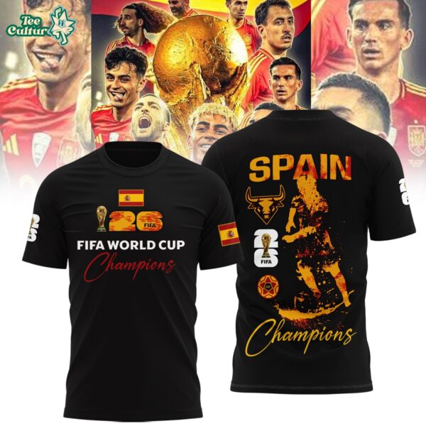 Spain National Football Team 2026 Wolrd Cup Champions Black Shirt