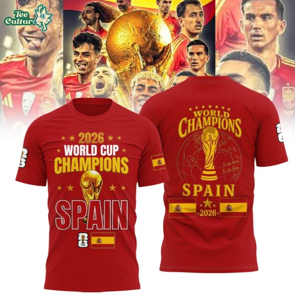 Spain National Football Team 2026 Wolrd Cup Champions Red Shirt