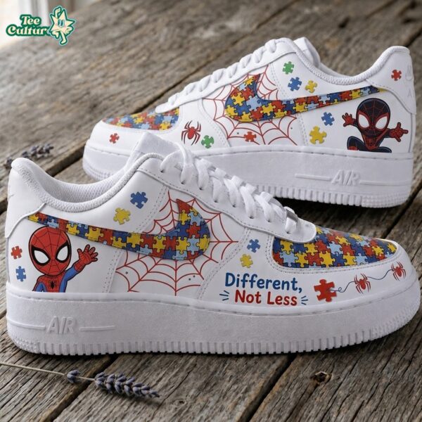 Spider-Man Different, Not Less Autism Awareness Low Top Sneakers – Neurodiversity Gift