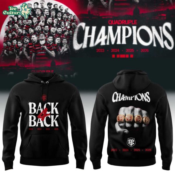 Stade Toulousain Rugby Back four Back Champions Hoodie