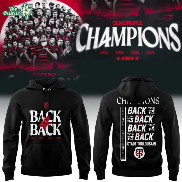 Stade Toulousain Rugby Back four Back Champions Hoodie V2