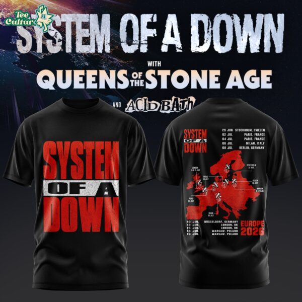 System of a Down UK & Europe Tour 2026 Black Collection Unisex T-Shirt