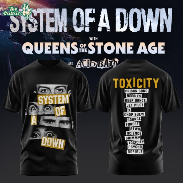 System of a Down UK & Europe Tour 2026 Black Collection Unisex T-Shirt V2