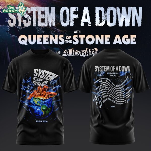 System of a Down UK & Europe Tour 2026 Black Collection Unisex T-Shirt V3
