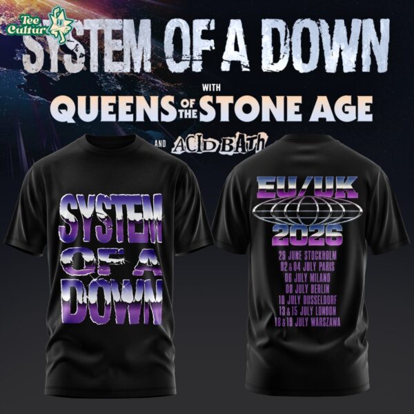 System of a Down UK & Europe Tour 2026 Black Collection Unisex T-Shirt V4