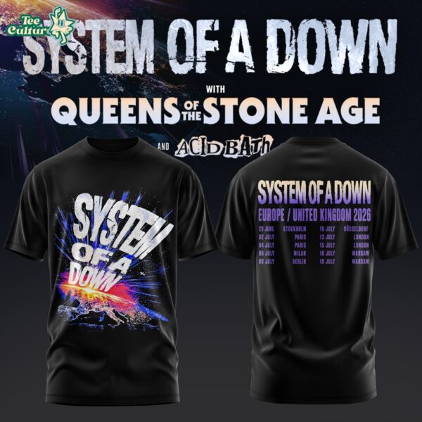 System of a Down UK & Europe Tour 2026 Black Collection Unisex T-Shirt V5