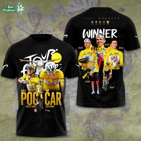 Tadej Pogačar Tour de France 2026 Five-Time Champion Limited Edition Shirt